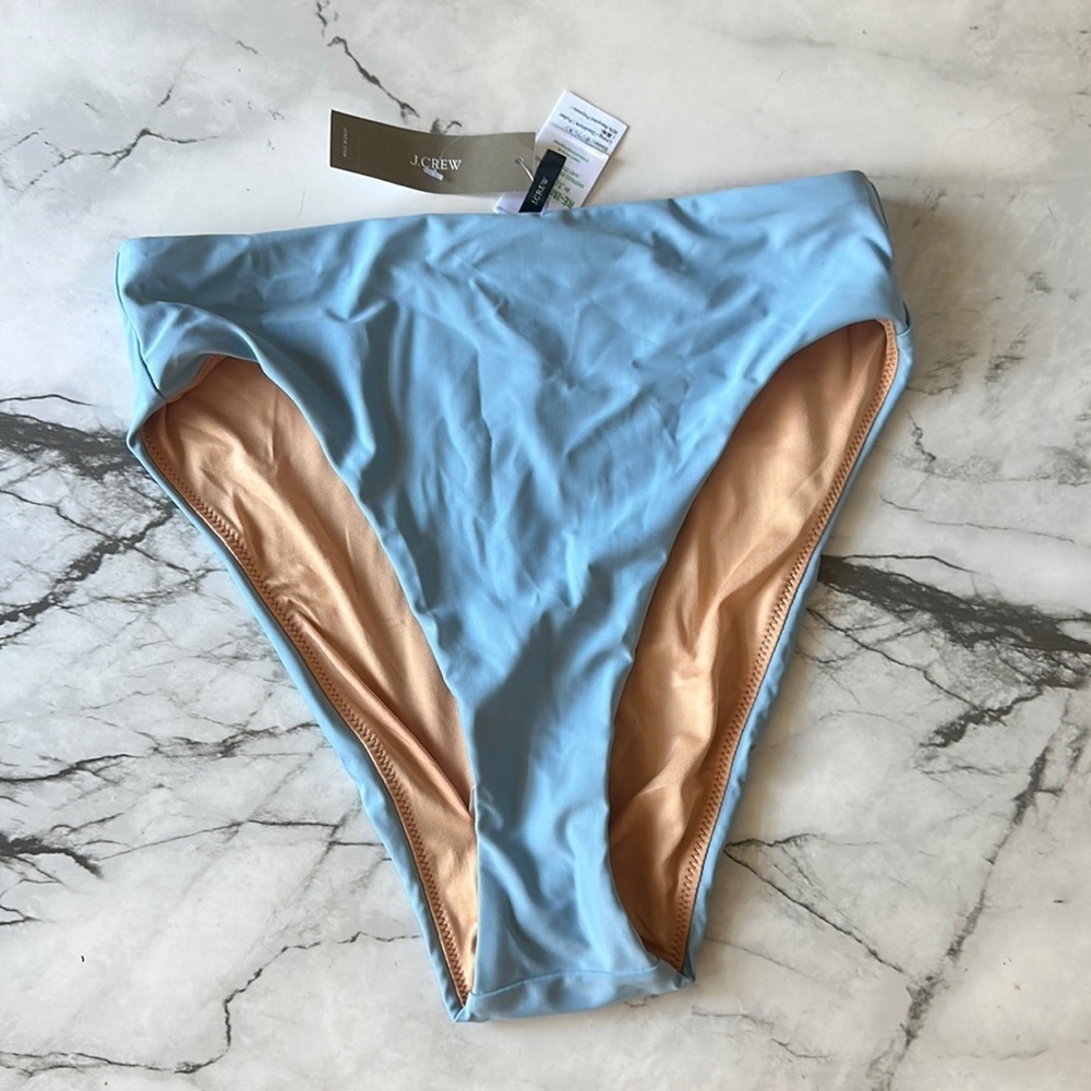 NWT J.Crew High Rise Sky Blue Swim Bottoms Small